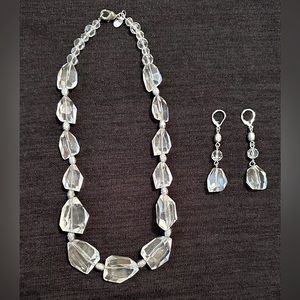 Cookie Lee - clear crystal necklace and earring set